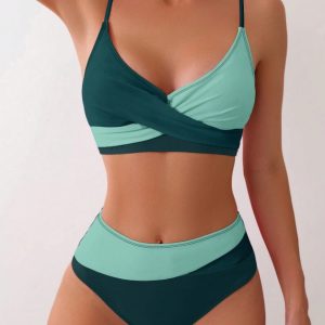 Women's Two-piece Casual Swimsuit P229 Green