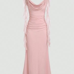 Elegant Solid-Colored Ribbon Wedding & Party Dress