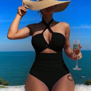 Women's Two-piece Casual Swimsuit P48 Black